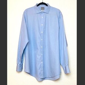 THOMAS DEAN Blue Check Long Sleeve Button Down Top
